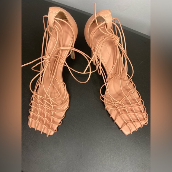 DEAR FRANCES Light Peach Strappy Heels - Picture 2 of 13